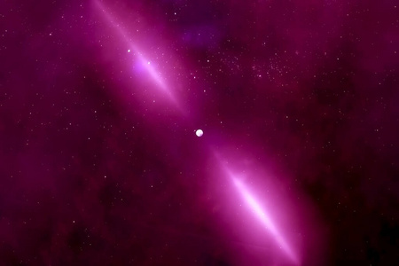 在远处,在深空的中子星.这张图片的元素是由美国宇航局提供的.照片