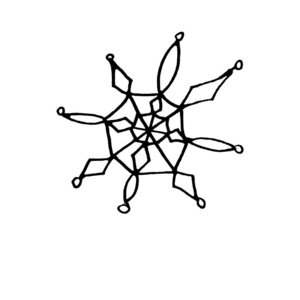 白色背景上孤立的黑色雪花.线条艺术,涂鸦,素描,手绘.
