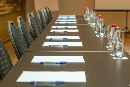 Interior of an empty conference room 