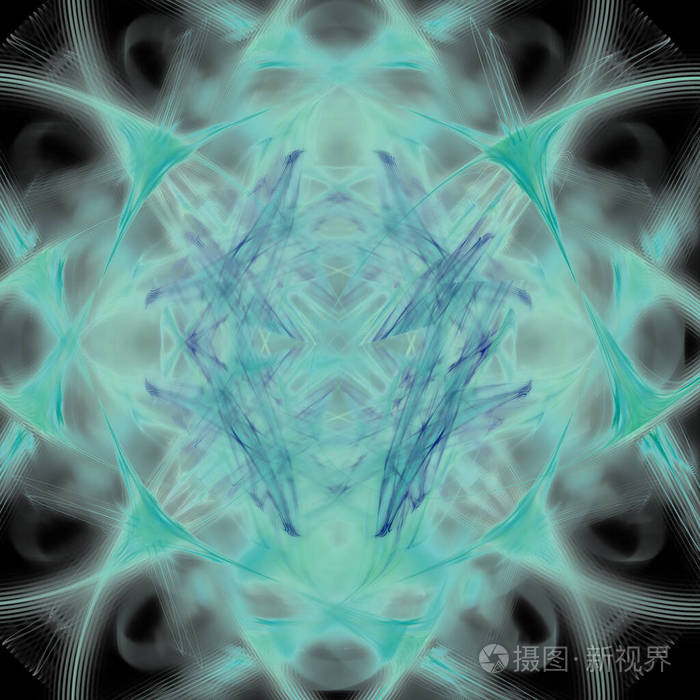 梦幻混沌的彩色分形图案抽象分形形状3d渲染插图背景或墙纸