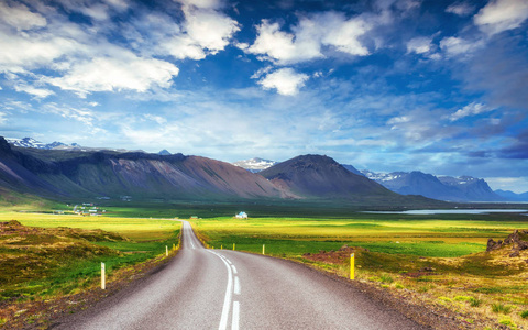 旅游业 颜色 运动 旅行 乡村 冰岛 春天 地平线 美丽的