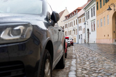  Sibiu city center, parked cars