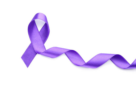 白底紫丝带象征世界癌症日