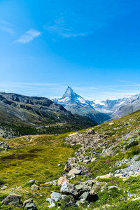 瑞士泽马特的马特峰景色。