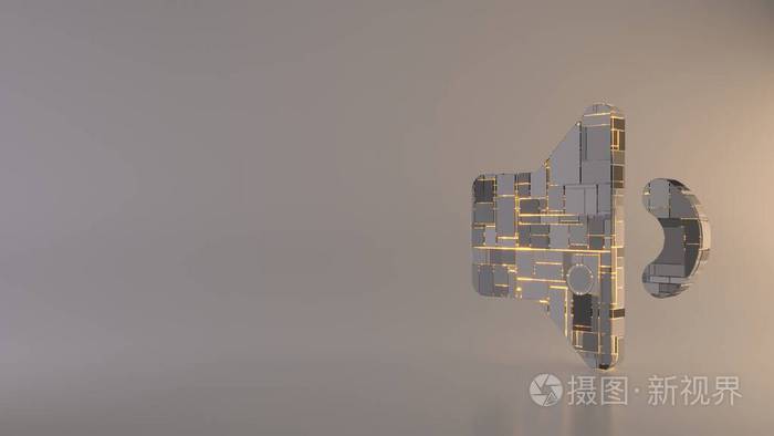 轻背景3d渲染符号音量降低图标