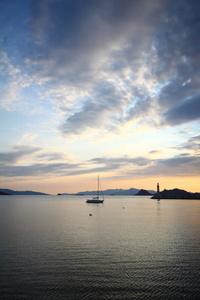 菩提树 风景 海滩 海洋 暴露 日落 长的 外部 波动 被遗弃的