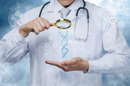 研究的概念和病人的DNA扫描。