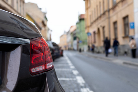 Sibiu city center, parked cars 