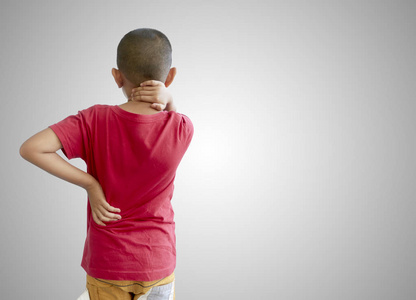 孩子侧亚洲儿童脊柱侧凸照片