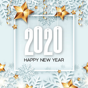 带框架的2020年新年标语设计