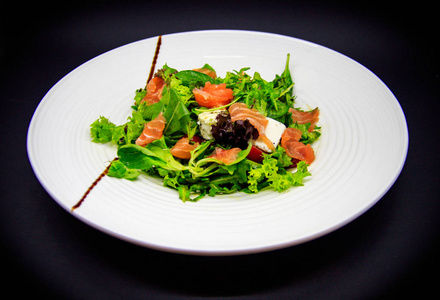 特写镜头 海鲜 餐厅 午餐 生菜 美食家 烹饪 美味的 沙拉