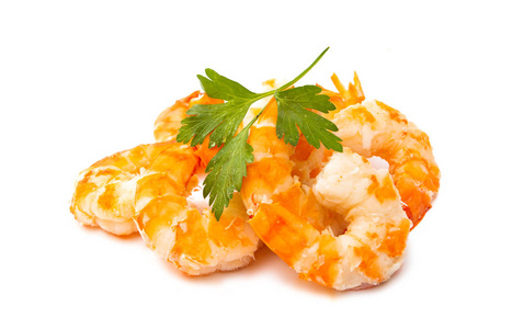 boiled shrimp isolated 