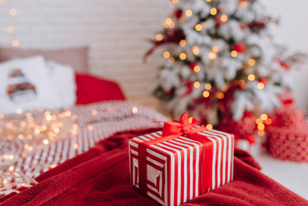 奢侈 季节 礼品 新的 圣诞节 蜡烛 枕头 礼物 假日 房间