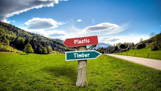 路标木材与塑料