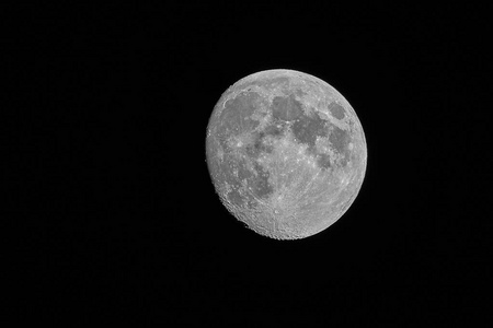 Bright Moon Earth satellite on the night sky 