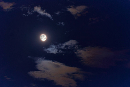 Bright Moon Earth satellite on the night sky 