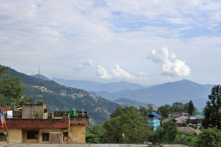 全景图 高的 小山 自然 森林 地平线 天空 岩石 风景