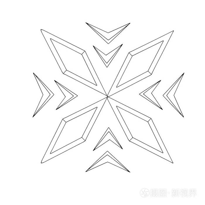 简单的雪花水晶菱形为您设计新年元素圣诞节冬天冰冻的自然民族幻想