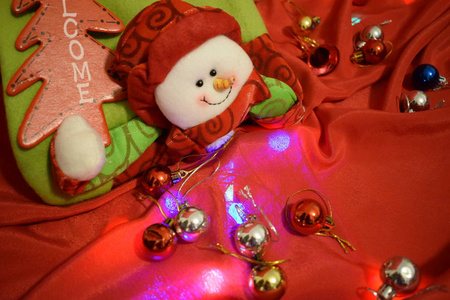 圣诞老人 围巾 季节 玩具 冬天 庆祝 寒冷的 雪人 乐趣