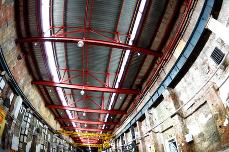 Empty factory building or warehouse building with concrete floor