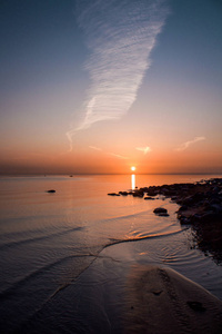 海岸 波动 日出 假期 日落 太阳 阳光 旅行 黄昏 海景