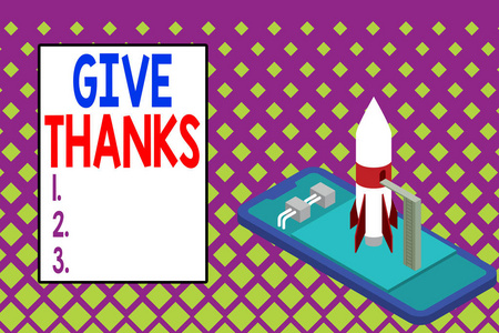 写便条表示感谢。商业照片展示表达感谢或表示感谢感谢感谢准备发射火箭谎言智能手机。启动谈判开始。