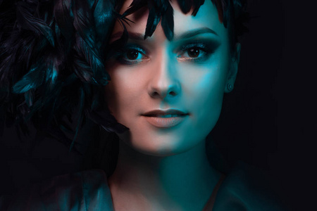 黑色羽毛帽子,照片