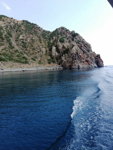 海湾 旅行 自然 希腊 风景 海洋 夏天 海岸线 海岸 岩石