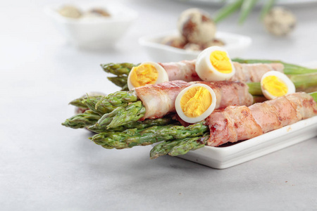 Asparagus with bacon. 