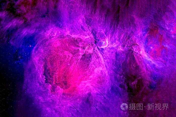 一个美丽的紫色星云和星星在一起这张图片的元素是由美国宇航局提供的