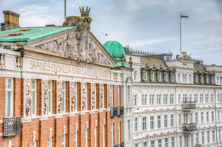 瑞典赫尔辛堡历史建筑立面