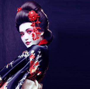 樱花艺妓上色图片