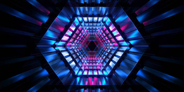未来科幻金属结构隧道走廊超赛博Vi