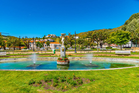 葡萄牙拉梅戈镇的喷泉和公园