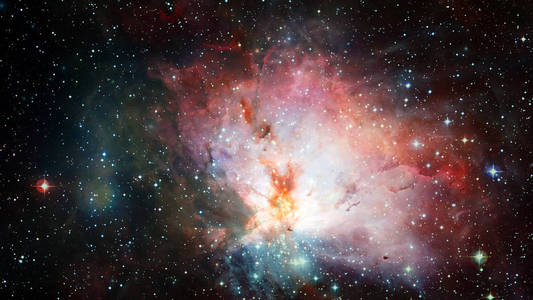 抽象多彩的宇宙。星云夜空星空。这张图片的元素由美国宇航局提供