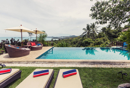 美丽的 椅子 颜色 泰国 建筑 酒店 奢侈 房子 日光浴