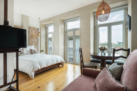毯子 酒店 新的 放松 地板 活的 豪华 窗帘 卧室 公寓