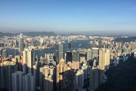 Aerial view of Hong Kong Bay 