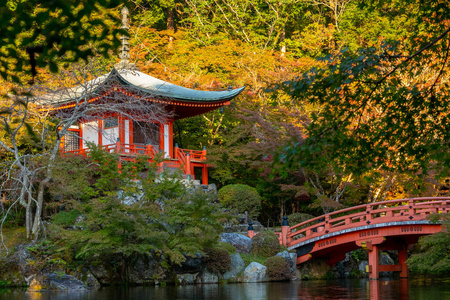 日本秋天。京都大寺。