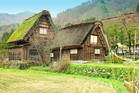 日本白川方丈的历史村落。