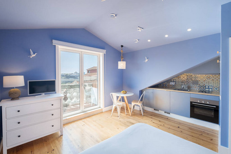 房间 提供 木材 阁楼 家具 酒店 活的 床上用品 颜色