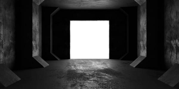 Abstract empty, black, dark concrete room 