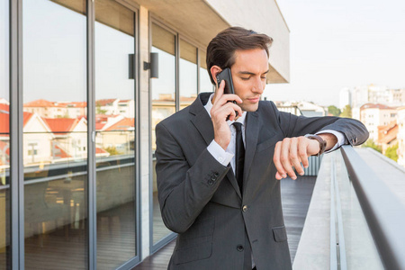 Businessman talking on the mobile phone 