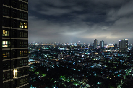 泰国曼谷夜景全景图