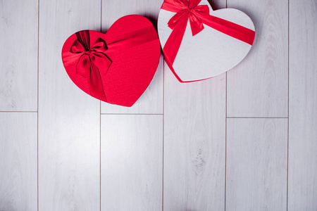 Close up of gift boxes in heart shaped. Heart shaped gift boxes 