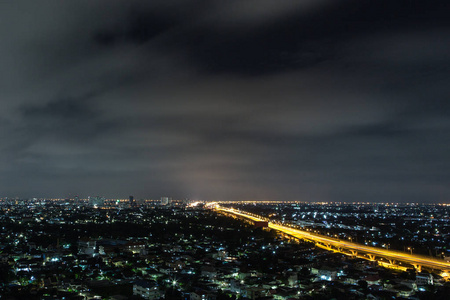 泰国曼谷夜景全景图