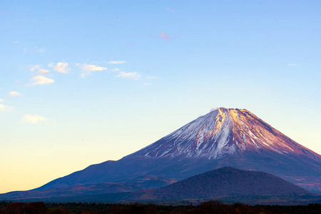 富士山夕阳，湖沼，日本