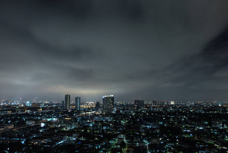 泰国曼谷夜景全景图