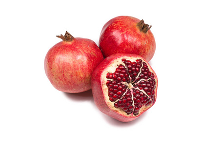 Sweet pomegranate isolated on white background. 