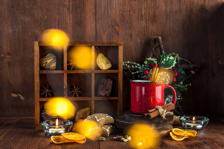 Christmas hot drinks in a mug. 